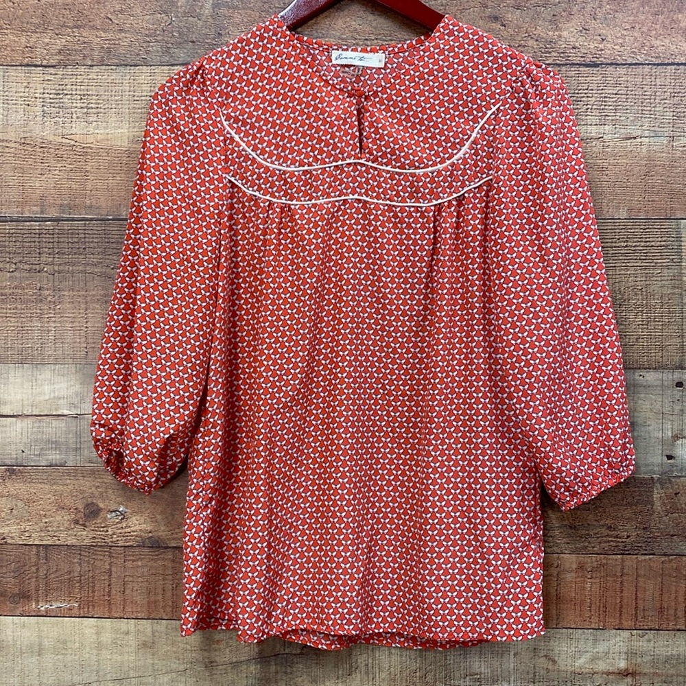 Comme Toi Butterfly Prairie Blouse Medium